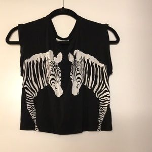 Black zebra top